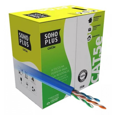 CABO DE REDE CAIXA 300M 8 VIAS CAT5E FURUKAWA 24AWG AZUL