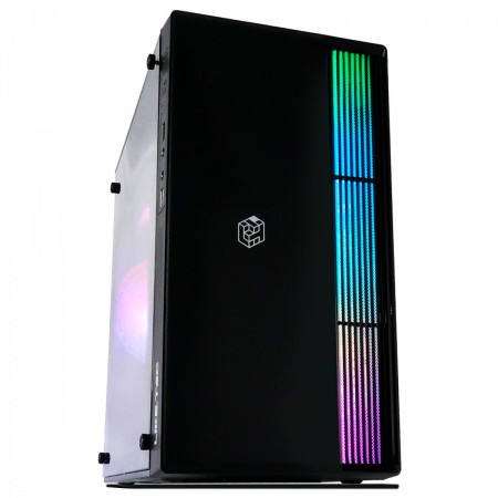 GABINETE GAMER LIKETEC PRIME 1X FAN RAINBOW ACRILICO PRETO