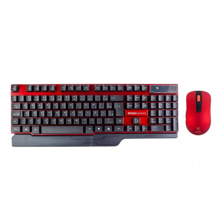 TECLADO E MOUSE WIRELLES KROSS ELEGANCE KE-KM553V1 VERMELHO