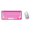 TECLADO E MOUSE WIRELESS LETRON HELLO KITTY ROSA - 1